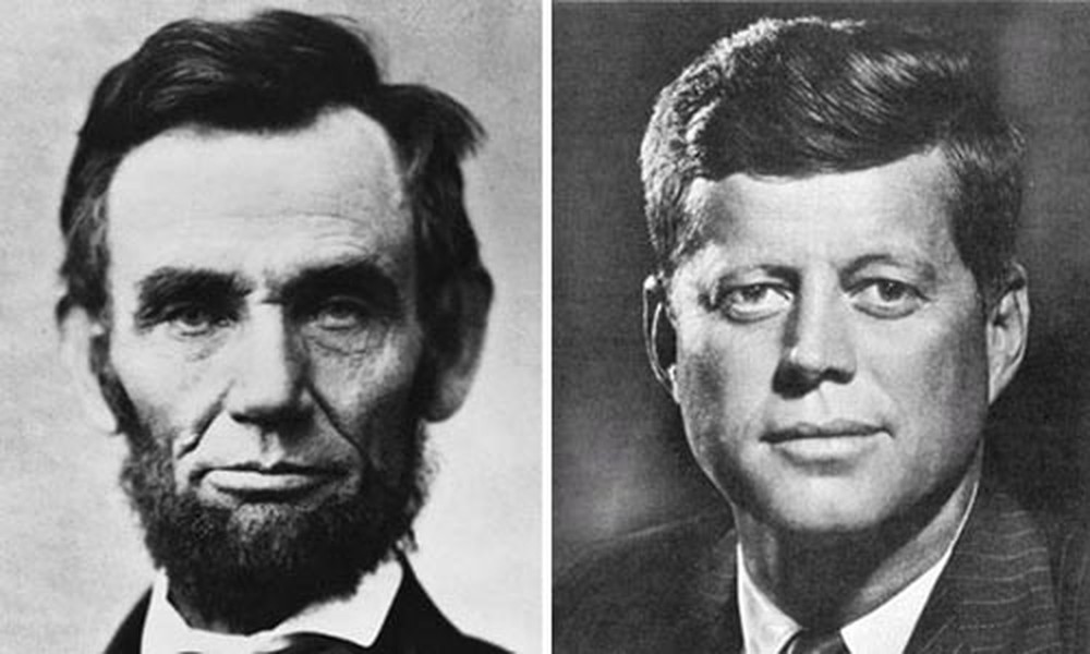 4  Tổng thống Mỹ bị ám sát đã cướp đi sinh mạng của các ông chủ Nhà Trắng bao gồm: Abraham Lincoln (1865), James A. Garfield (1881), William McKinley (1901) và John F. Kennedy (1963). Trong ảnh là Tổng thống Abraham Lincoln (bên trái ảnh) và Tổng thống John F. Kennedy (bên phải ảnh).